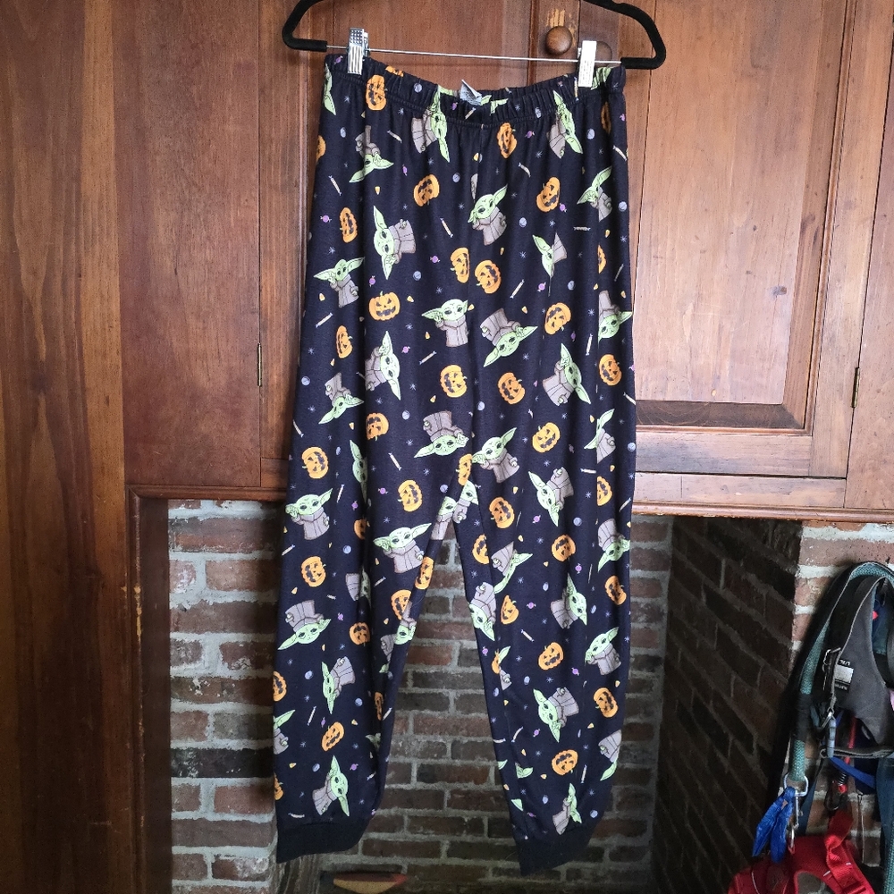 Star Wars Grogu Black Halloween Themed Pajama Pants - Large